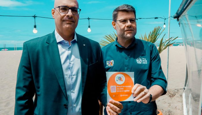 O  secretário de Policia Civil, Felipe Curi, e o secretário estadual de Turismo, Gustavo Tutuca, fizeram o lançamento oficial do evento. Foto: Marino Azevedo